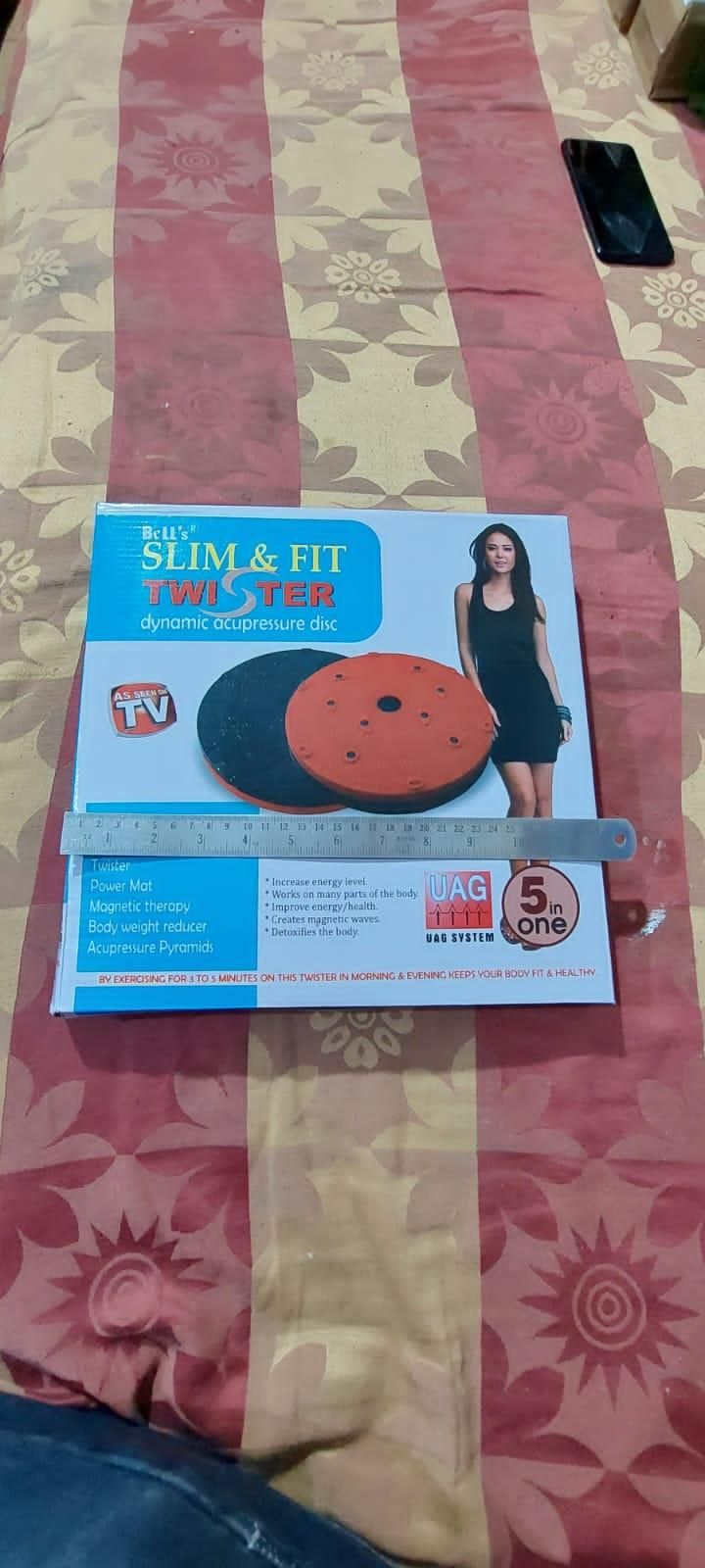 Waist Disk Acupressure Magnet Reflexology Slimming Belly 2 in 1 Belly Twister Now Exerciser (Blue).