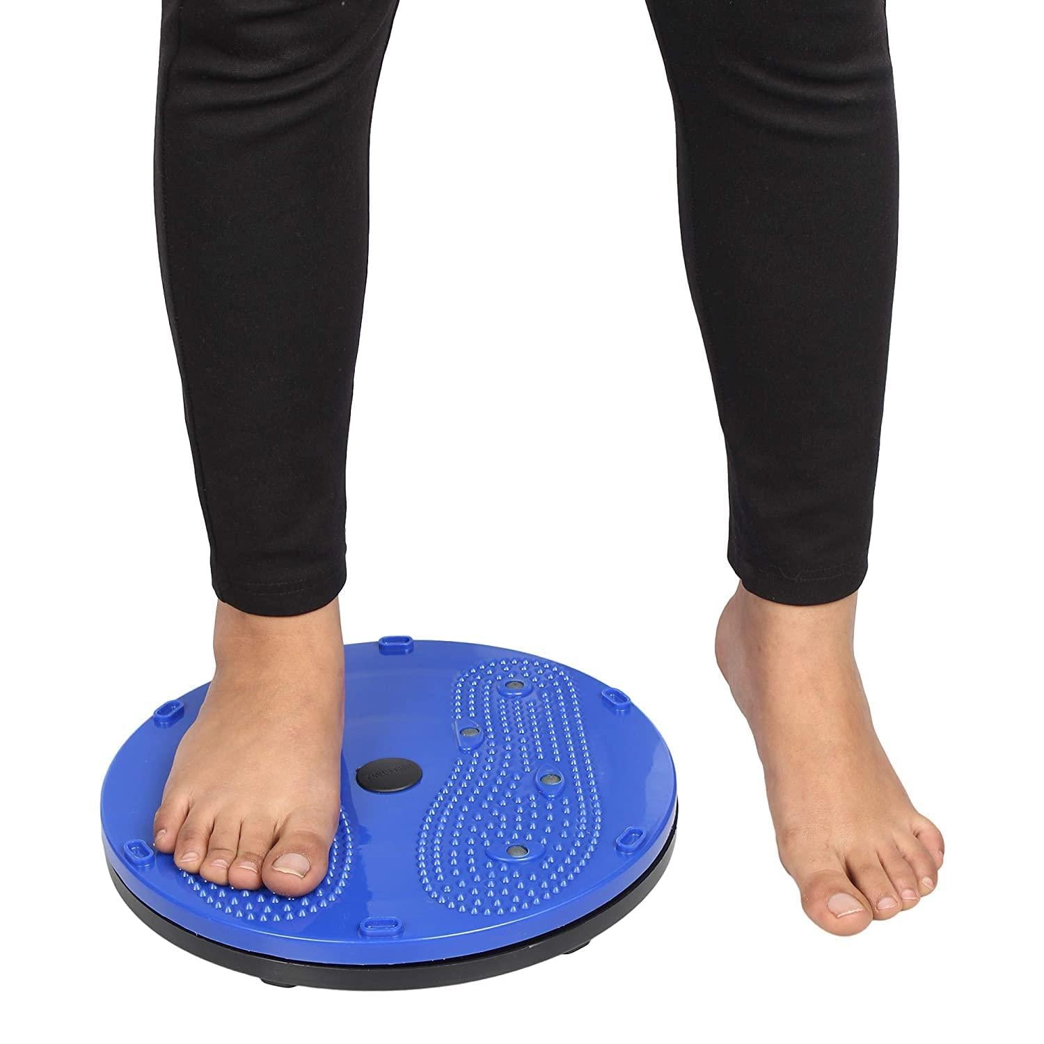 Waist Disk Acupressure Magnet Reflexology Slimming Belly 2 in 1 Belly Twister Now Exerciser (Blue).